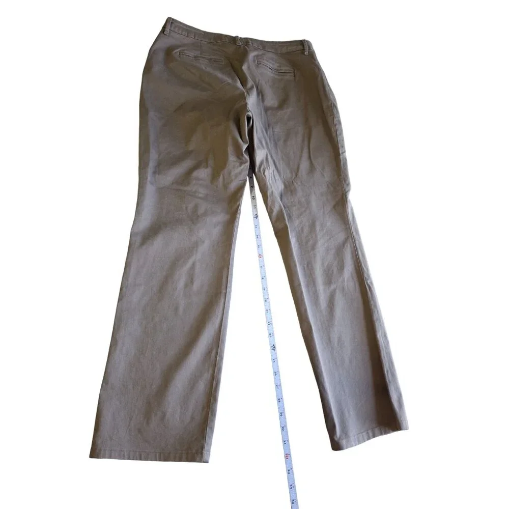 Mens Chino Dress Pants 34W 29L Tan Flat Front Straight Leg Preppy Corpcore
